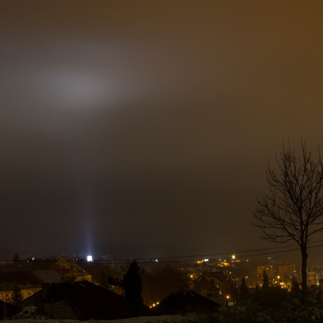 světelný smog na městem